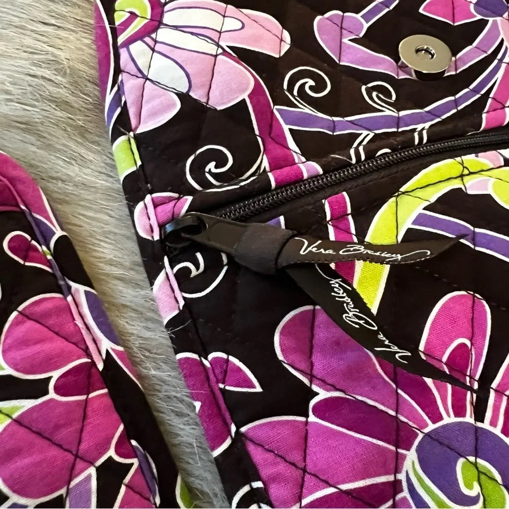 VERA BRADLEY Purple Punch 2009 Hanging Garment Bag Y2K Brown Pink Floral Travel